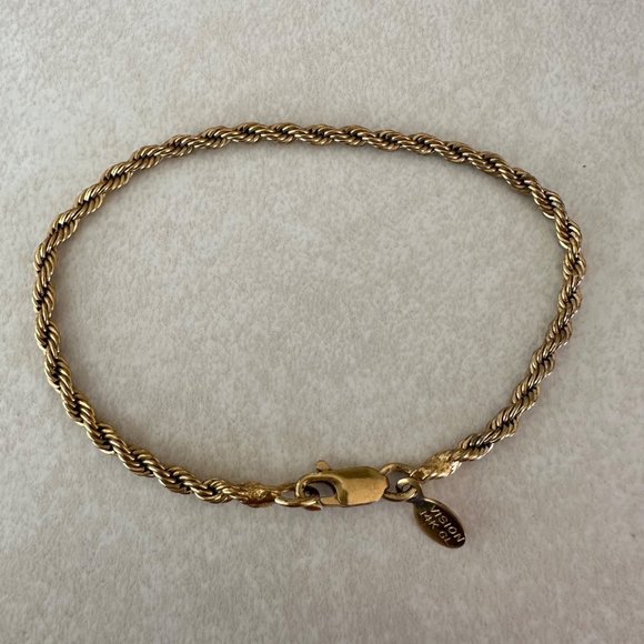 Vision signed 14k GL gold layered (filled) twisted rope chain bracelet - Picture 1 of 5